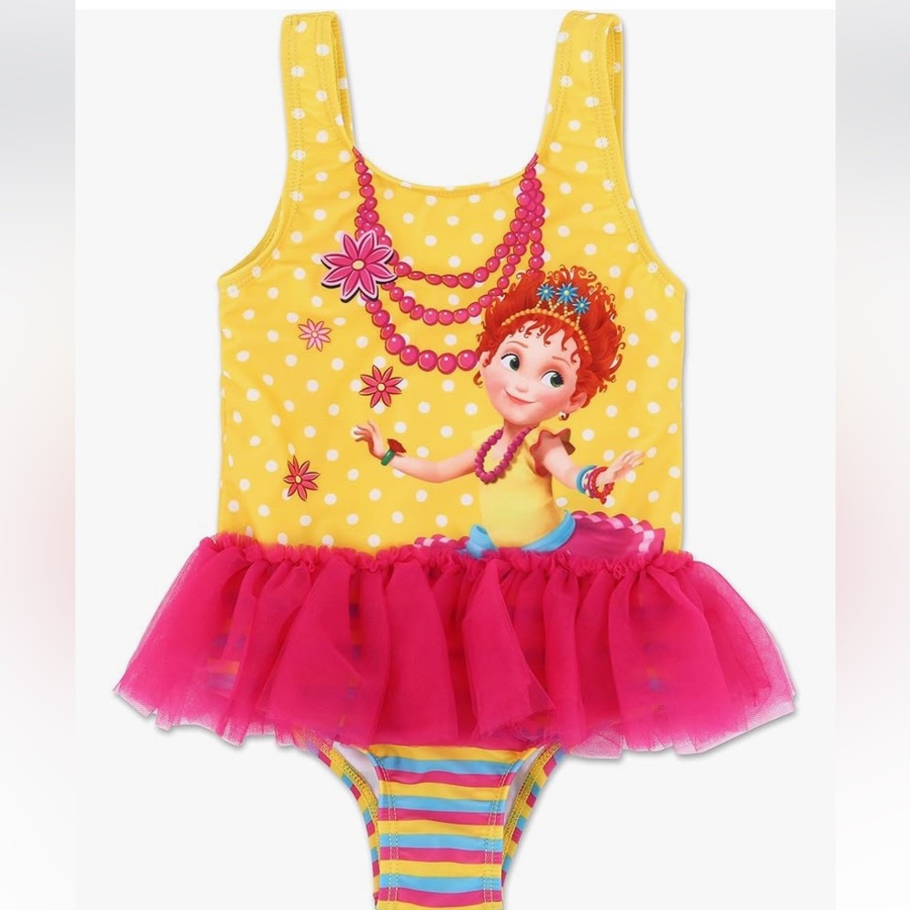 Disney Fancy Nancy Yellow and Pink Swimsuit tutu swimsuit 2t